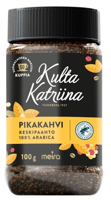 Коферастворимыйвстекляннойбанкеарабика100%KultaKatriinaPikakahvi,100гр