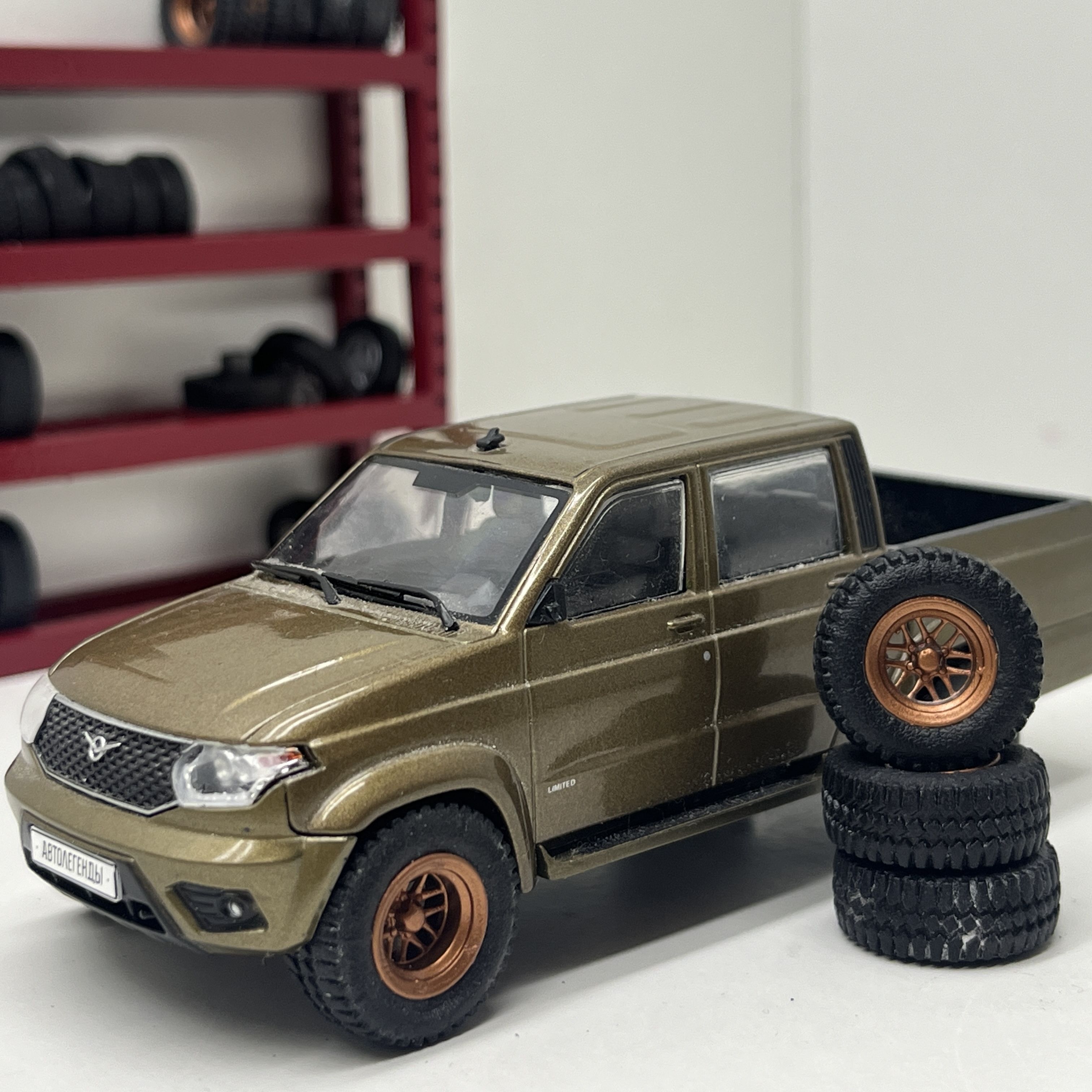 Колеса OFF-Road 1 для моделей в масштабе 1/43-36 4шт Медные