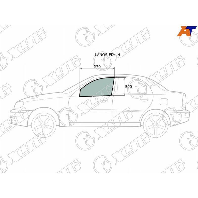 Стекло двери передней левой для Шевроле Ланос 2005-2009, Chevrolet Lanos стекло двери передней левой XYG LANOS FD/LH