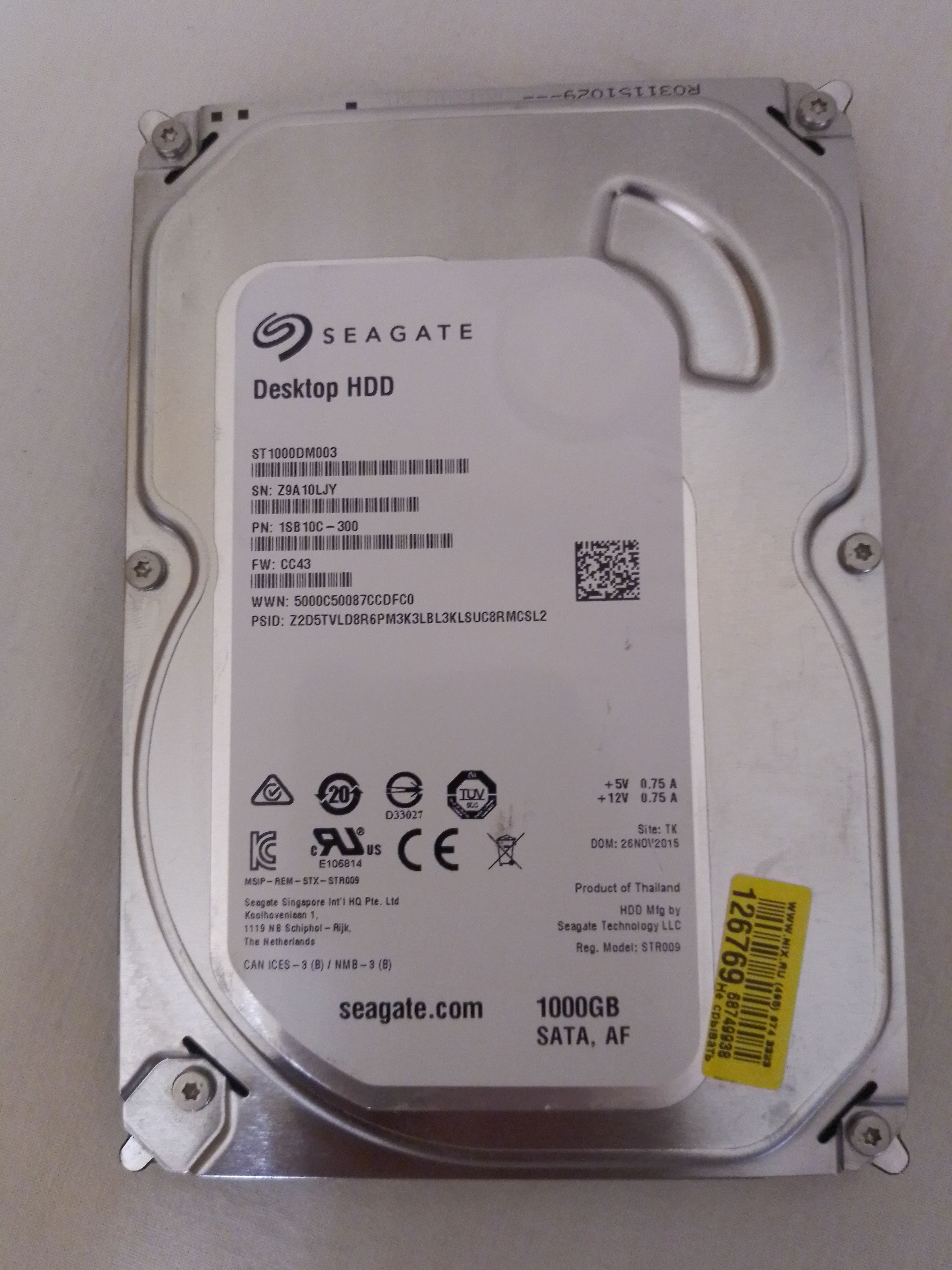 Seagate1ТБВнутреннийжесткийдиск(ST1000DM003)