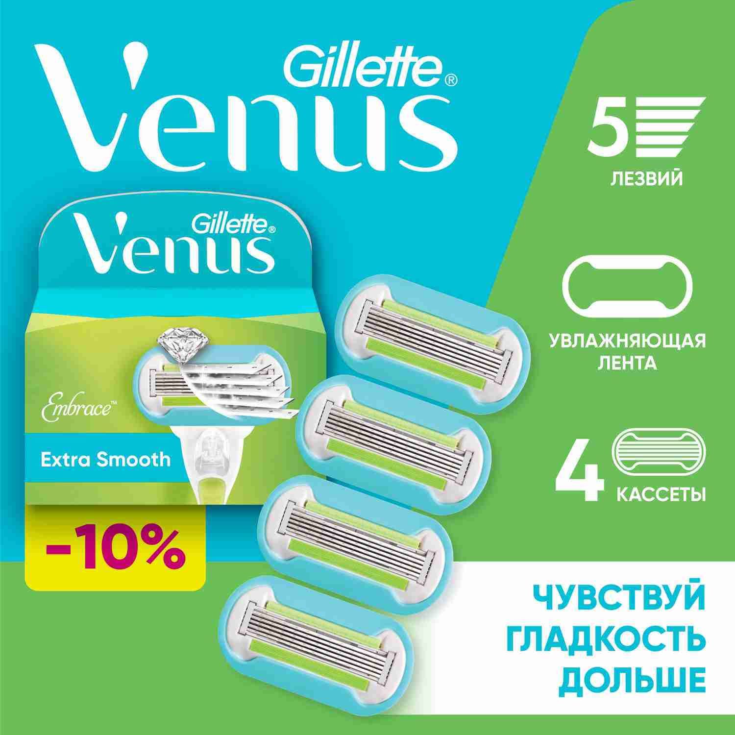 Venus Extra Smooth Кассеты 4 шт.