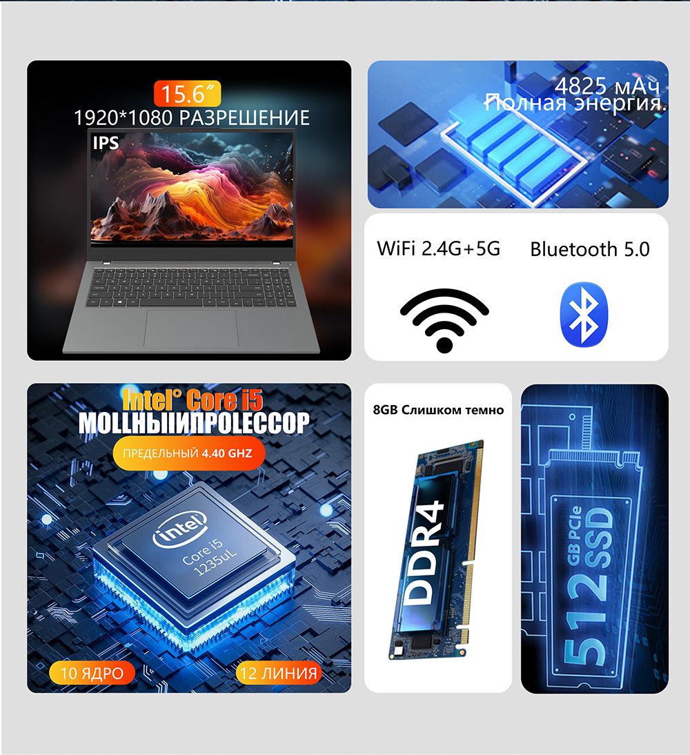 Avita Ноутбук, Intel Core i5-1235U, RAM 8 ГБ, SSD, Intel Graphics, Win(图4)