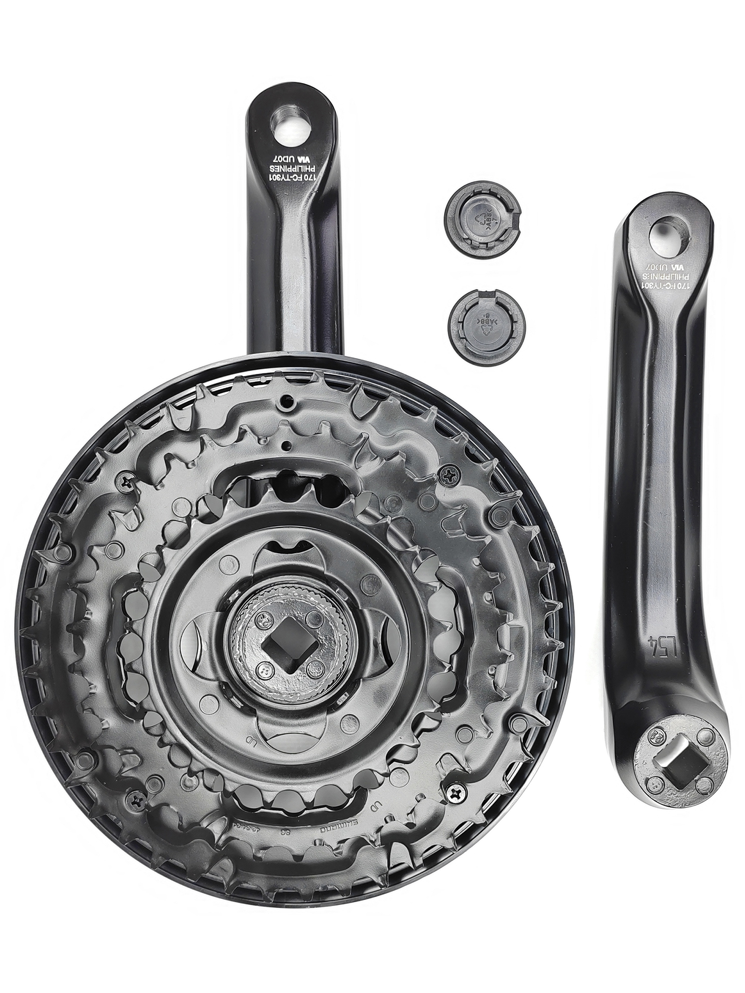 Shimano Шатуны для велосипедов FC-TY301, шатун 170 мм, под квадрат, звезды 42/34/24, с защитой, черный — Товары для велоспорта — фото 2