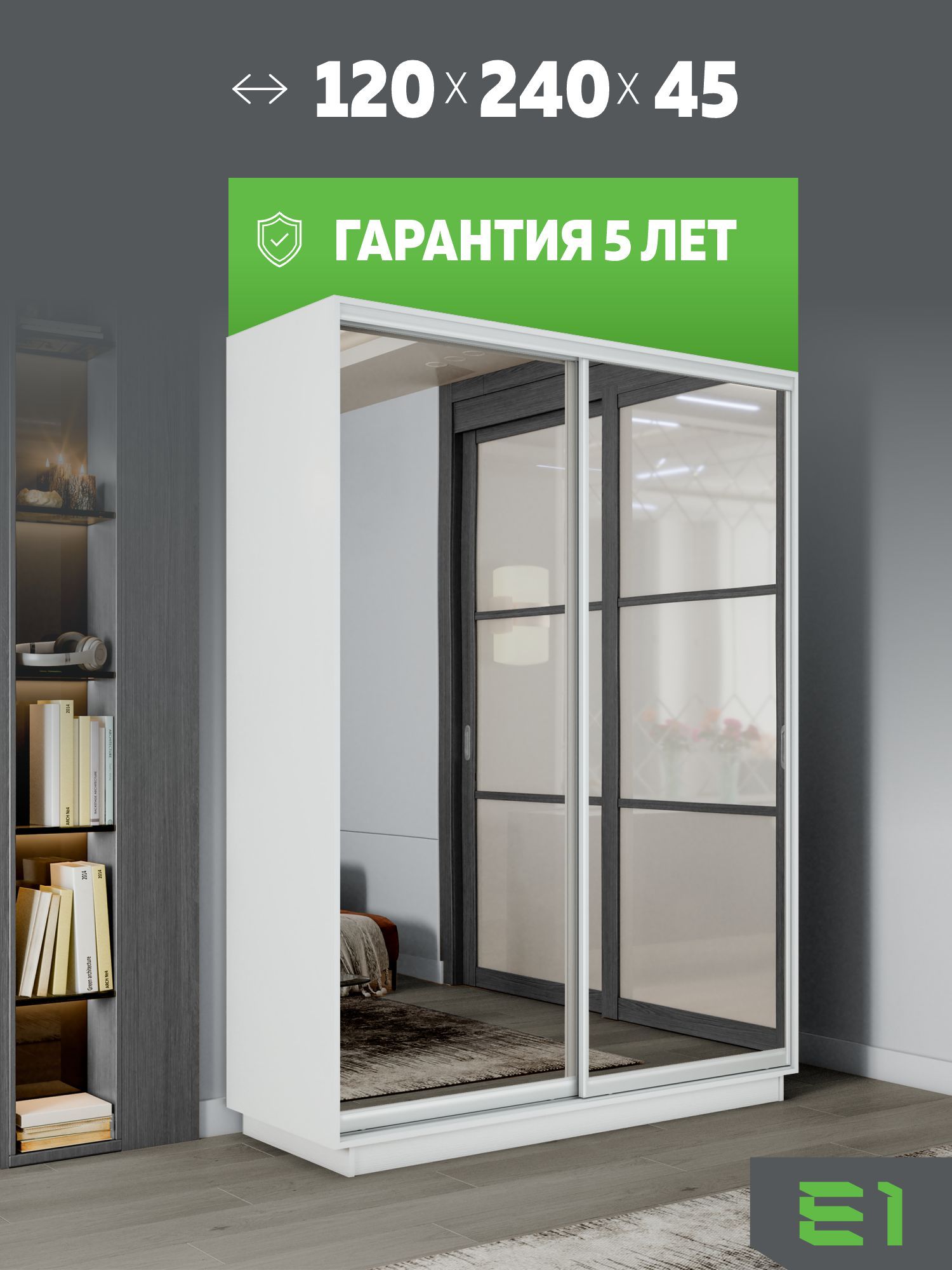 Шкаф-купе Экспенс, 120х45х240 45EEKD_120240_B