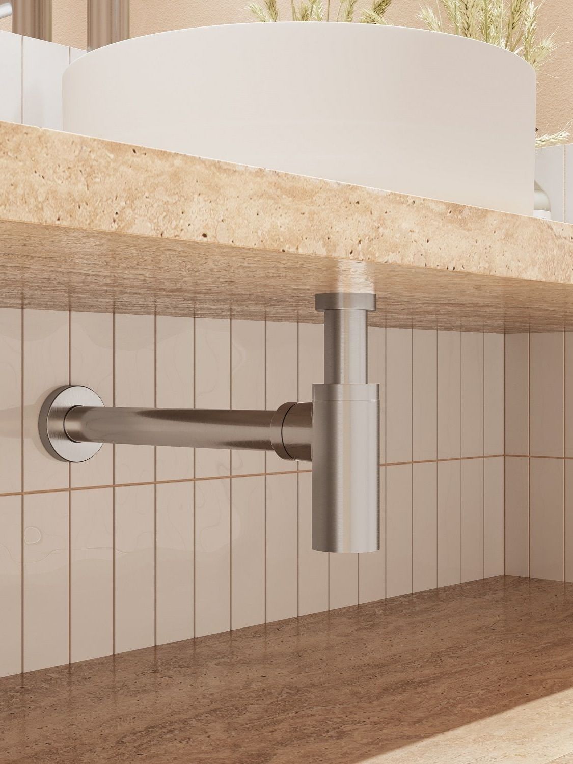 Фото товара на маркетплейсе ozon Сифон для раковины, бутылочный, латунь, матовый хром, IDDIS, Optima Home, OPTBC00i84