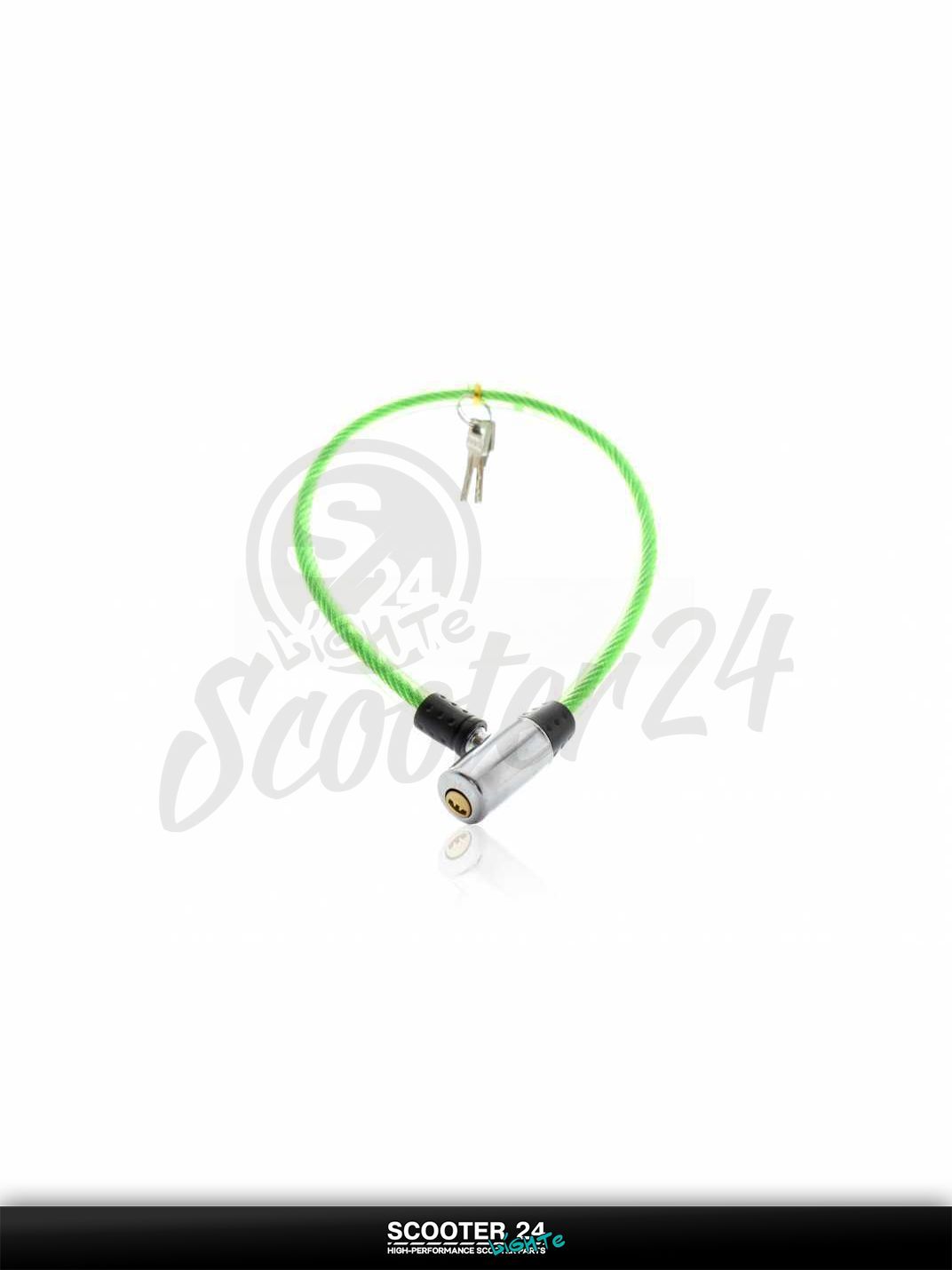 Трос противоугонный L 570, d11, два ключа для пристегивания (зеленый) #SUO-006