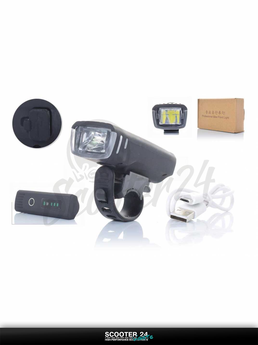 Фара вело USB/1500mAh, 250lm, 1 диод, 5 режимов, датчик света #EOS220/DEN-042