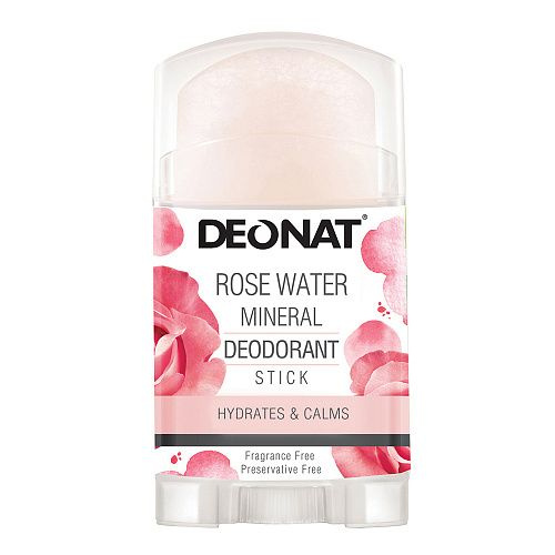 DeoNat, Дезодорант-кристалл для тела "Калиевый", с розовой водой, 100 грамм  #1