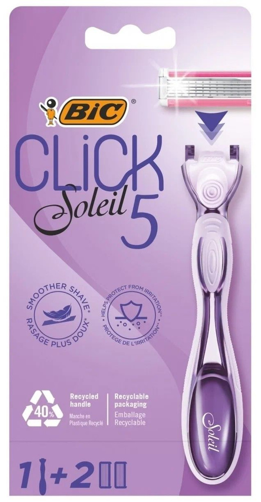 Женская бритва 3 лезвия BIC Click 5 Soleil с плавающей головкой бритвенный станок для женщин + 2 сменные #1
