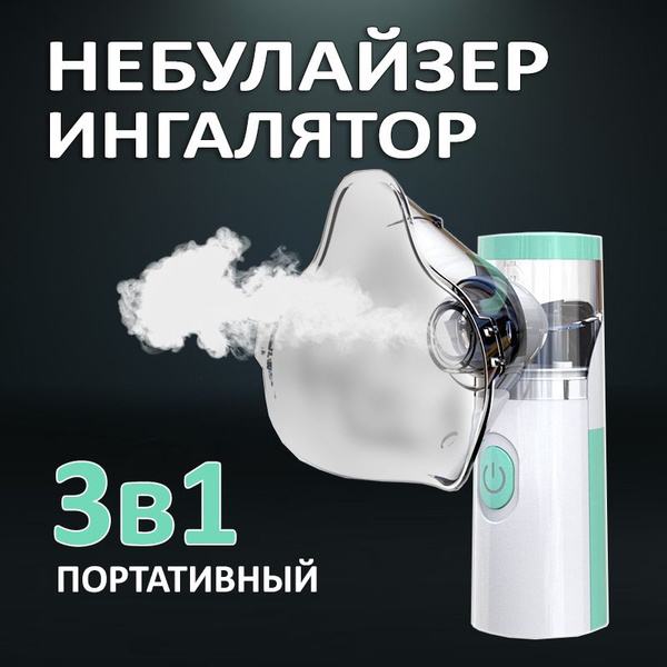 Ингалятор небулайзер портативный с 3 насадками - купить с доставкой по ...