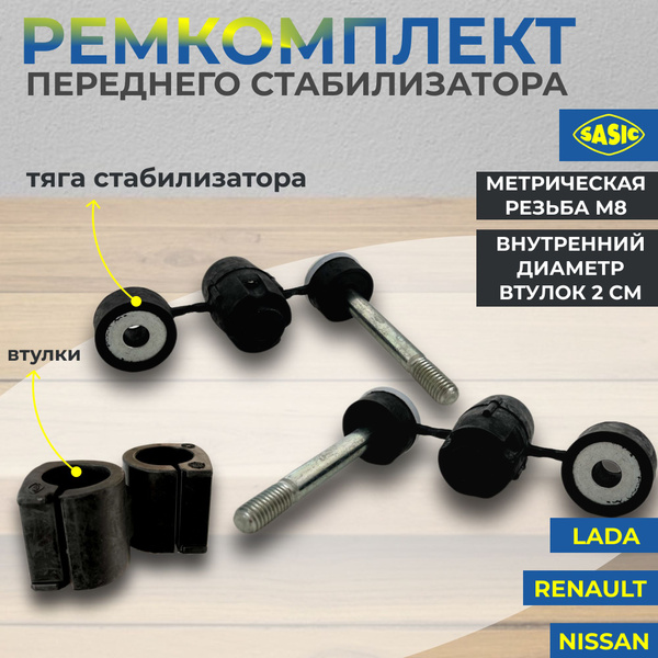 Ремкомплект переднего стабилизатора (стойки/тяги, втулки) Renault Logan ...