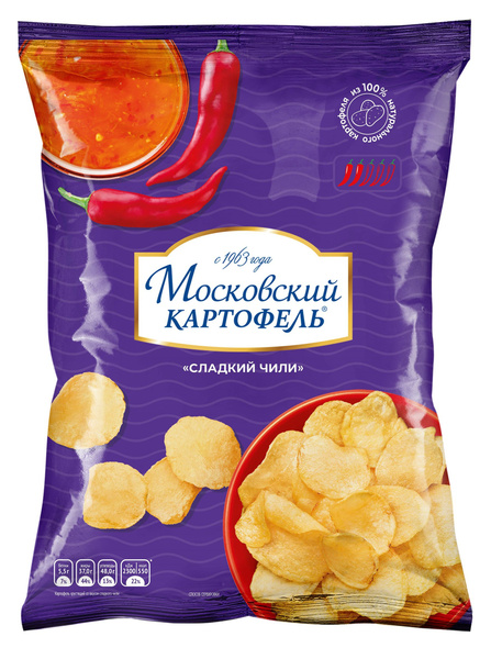Чипсы картофельные Московский картофель со вкусом сладкого чили 120 гр ...