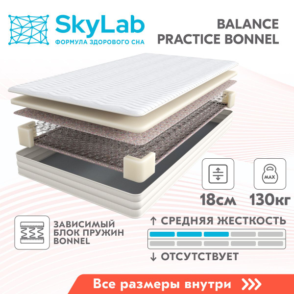 Матрас SkyLab alt-Askona-Balance-Practice-Bonnel, Зависимые пружины ...