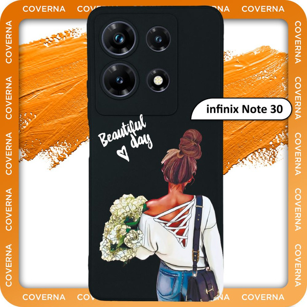 Чехол силиконовый с рисунком девушка с цветами на infinix Note 30 ...