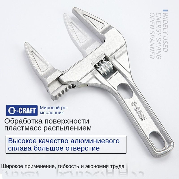 Ключ разводной с тонкими губками и широким зевом (раскрытие зева до 68 ...