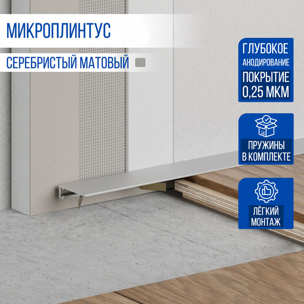 Плинтус MiKRO, серебристый матовый - купить по выгодной цене в интернет ...