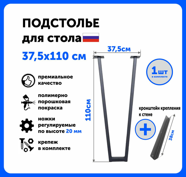 Характеристики Подстолье для барной стойки в стиле лофт (LOFT ...