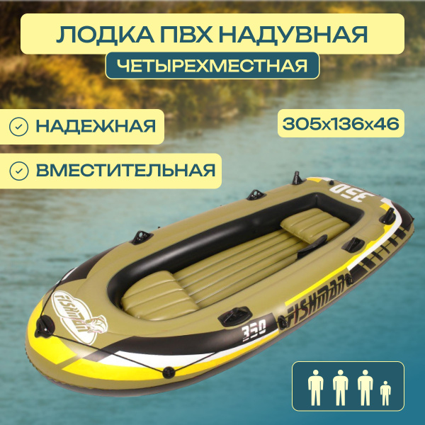 Лодка надувная для рыбалки Jilong Fishman 350 Set / 07209-1, пвх ...