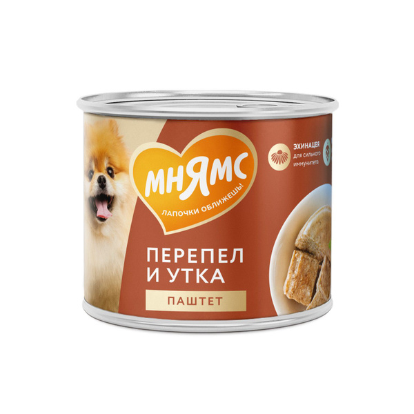 Влажный корм Мнямс Паштет из утки и перепела для собак всех пород ...