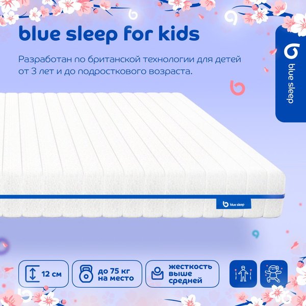 Матрас в кроватку Blue Sleep Kids, Беспружинный, 80 - купить по ...
