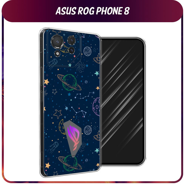 Силиконовый чехол на Asus ROG Phone 8 / Асус Рог Фон 8 "Темно-синий ...