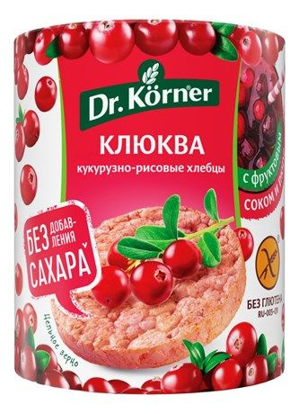 Хлебцы кукурузно-рисовые Dr. Korner с клюквой, 90г - купить с доставкой ...