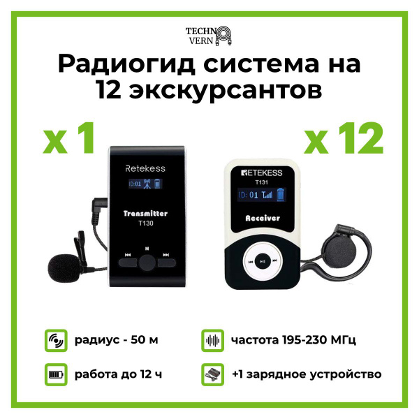 Беспроводная аудиосистема радиогид RETEKESS T130 (12) rg1118 - купить ...