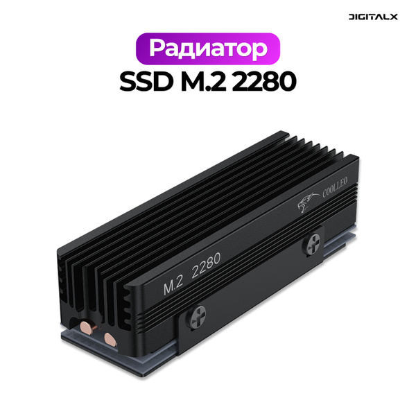 Радиатор Сoolleo SSD-V3 для M.2 SSD NVMe и SATA 2280, черный - купить ...