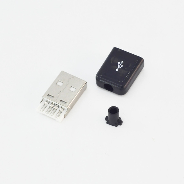 Разъем USB 2.0 тип A на кабель (штекер USB, разборный коннектор, 4 ...