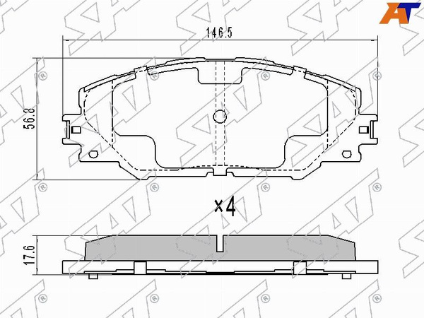 Колодки тормозные (Спереди) Toyota Probox 02-14 / Succeed 02-14