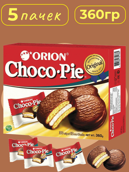 Пирожное Choco Pie ( Чоко Пай) 360 гр. 5 пачек купить на OZON по низкой ...
