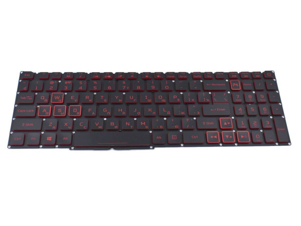 Клавиатура для Acer Nitro 5 AN515-58-56W4 ноутбука черная с красной ...