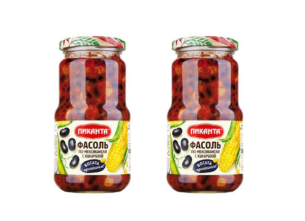 ПИКАНТА Фасоль по-мексикански с кукурузой, 2 банки по 470г - купить с ...