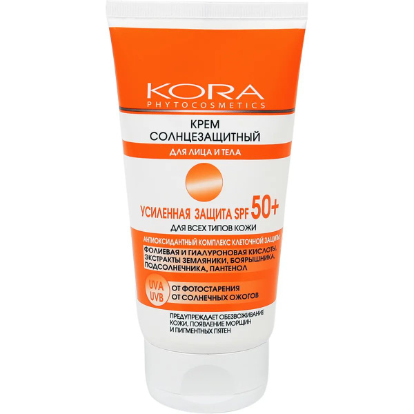 KORA Крем солнцезащитный, для лица и тела, с усиленной защитой SPF 50 ...