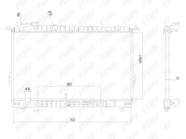 Радиатор охлаждения FEHU (ФЕХУ) сборный Hyundai Sonata/Хендай Соната ...