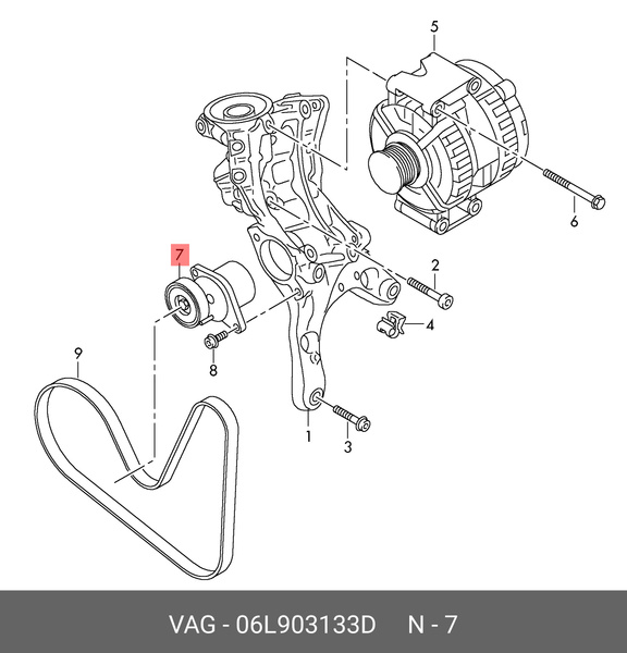Натяжитель приводного ремня VAG 06L903133D - Sauvage арт. 06L903133D ...