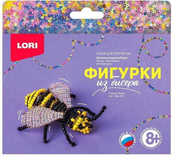 Набор для плетения LORI "Фигурки из бисера", Пчелка Жужа, проволока ...