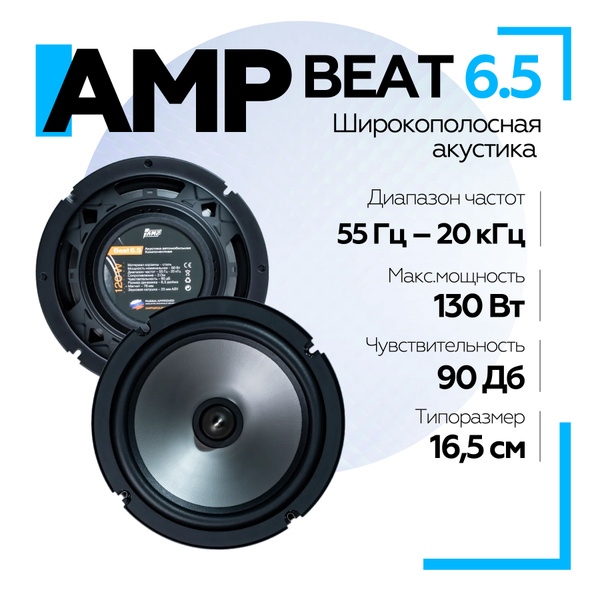 Акустика автомобильная AMP Beat 6.5 компонентная / Колонки ...