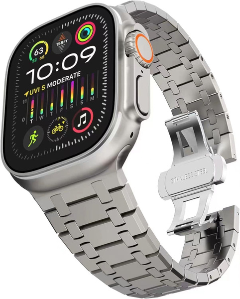 Блочный ремешок для смарт часов Apple Watch series 1-9 SE Ultra и Эппл ...