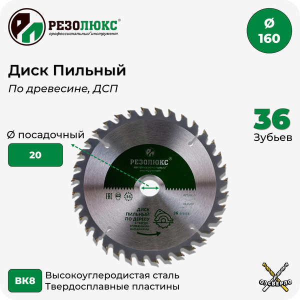 Диск пильный РЕЗОЛЮКС 160x2x20 - купить по низким ценам в интернет ...