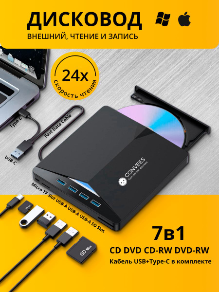 Внешний Дисковод с записью DVD - купить с доставкой по выгодным ценам в ...