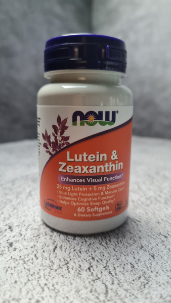 NOW Lutein & Zeaxanthin 60 softgels, Нау Лютеин и Зеаксантин, Укрепляет ...