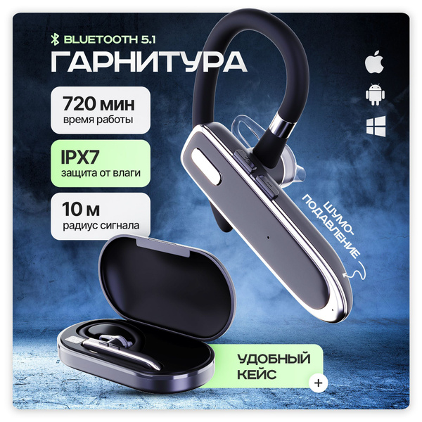 Беспроводная гарнитура bluetooth для телефона с микрофоном Блютуз ...