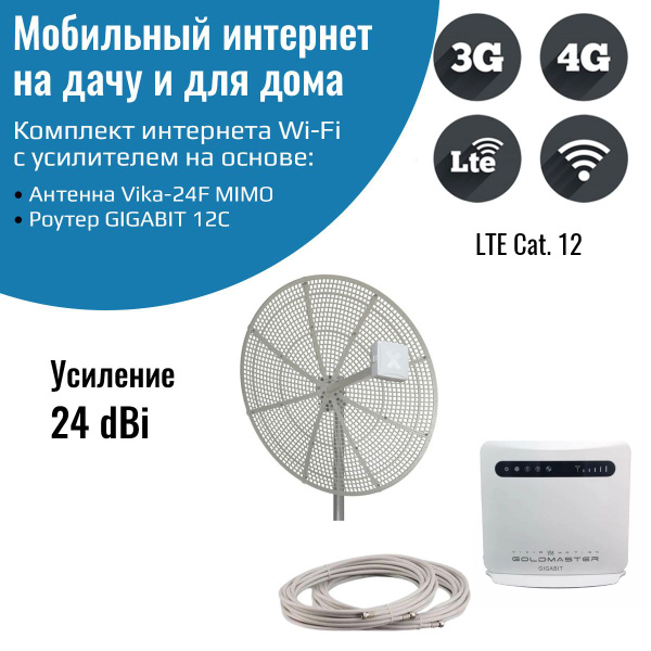Усилитель интернета для дачи роутер 3G/4G-WiFi GIGABIT 12C с уличной ...