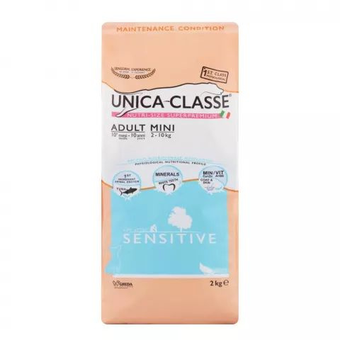 (1 ШТ.) 2 кг, UNICA CLASSE, Adult, Mini (Sensitive) Сухой корм, для ...