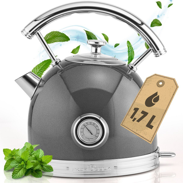 Купить электрический чайник Profi Cook PC-WKS 1192 anthrazit, Металл по ...