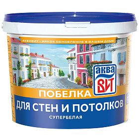 Краска АкваВИТ побелка Быстросохнущая, Меловая, Водная, Матовое ...