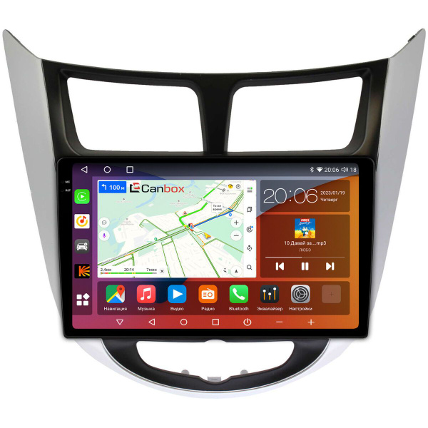 Штатная магнитола Canbox H-Line 2K 4184-9027 для Hyundai Solaris ...