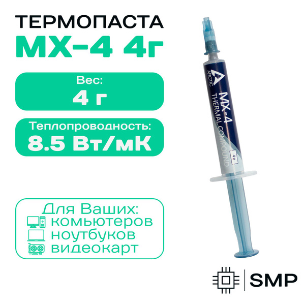 Термопаста Arctic SMP_MX4 купить по выгодной цене в интернет-магазине ...