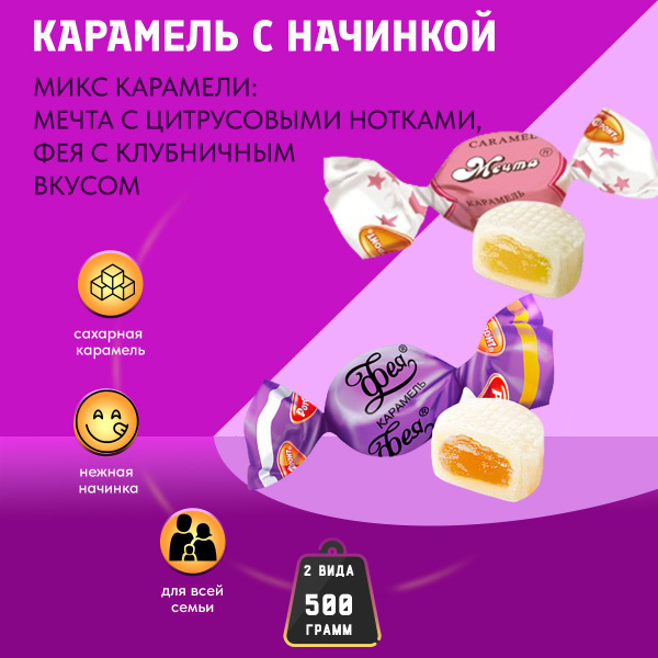 Карамель Микс Фея + Мечта по 250 грамм / 500 грамм Рот Фронт - купить с ...